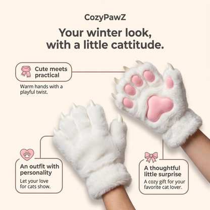 Cozy Cat Paw Gloves