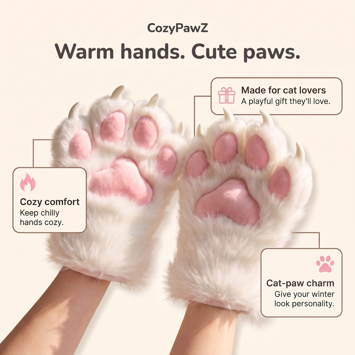 Cozy Cat Paw Gloves